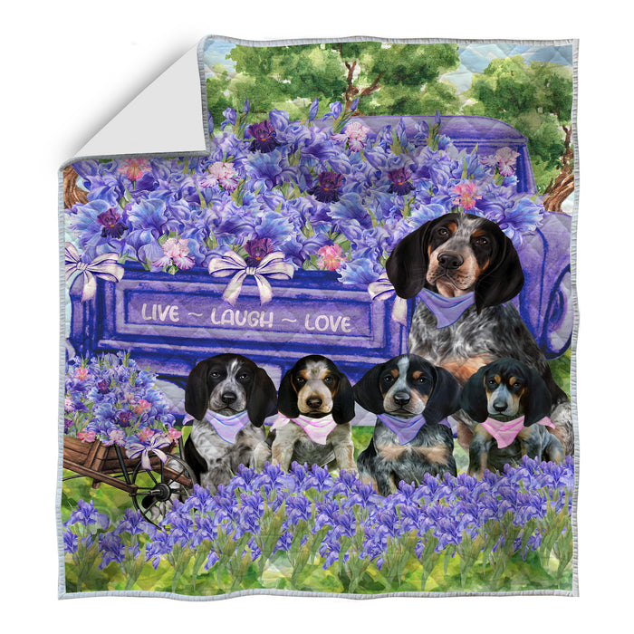 Bluetick Coonhound Bed Quilt, Explore a Variety of Designs, Personalized, Custom, Bedding Coverlet Quilted, Pet and Dog Lovers Gift