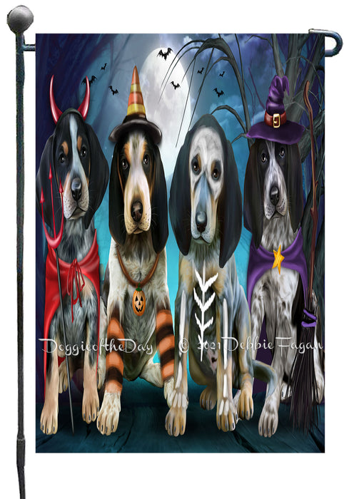 Happy Halloween Trick or Treat Bluetick Coonhound Dogs Garden Flags- Outdoor Double Sided Garden Yard Porch Lawn Spring Decorative Vertical Home Flags 12 1/2"w x 18"h