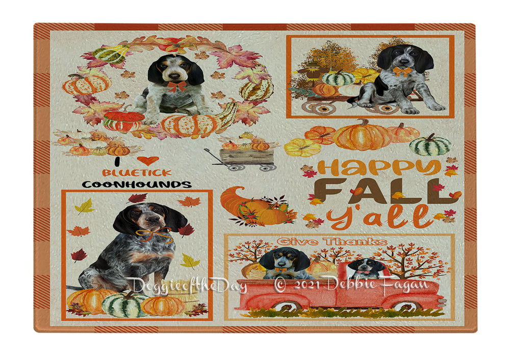 Happy Fall Y'all Pumpkin Bluetick Coonhound Dogs Cutting Board - Easy Grip Non-Slip Dishwasher Safe Chopping Board Vegetables C79816