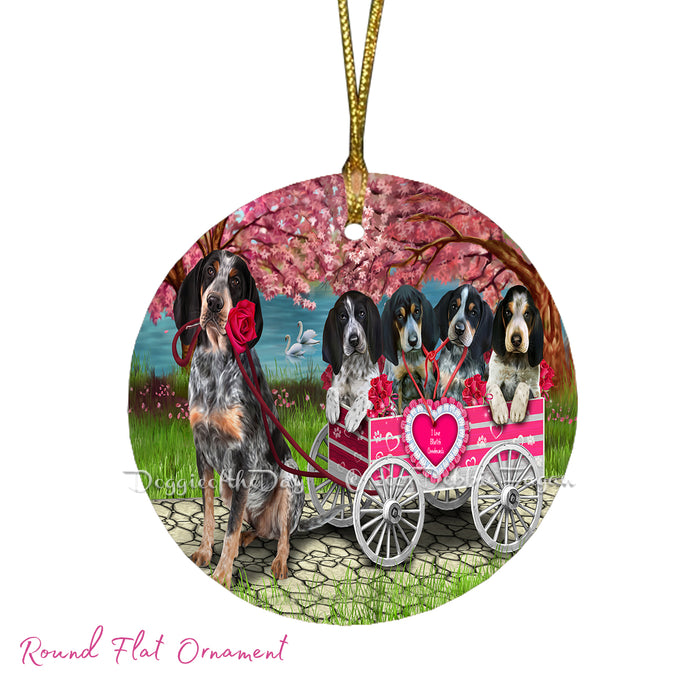 Mother's Day Gift Basket Bluetick Coonhound Dogs Blanket, Pillow, Coasters, Magnet, Coffee Mug and Ornament