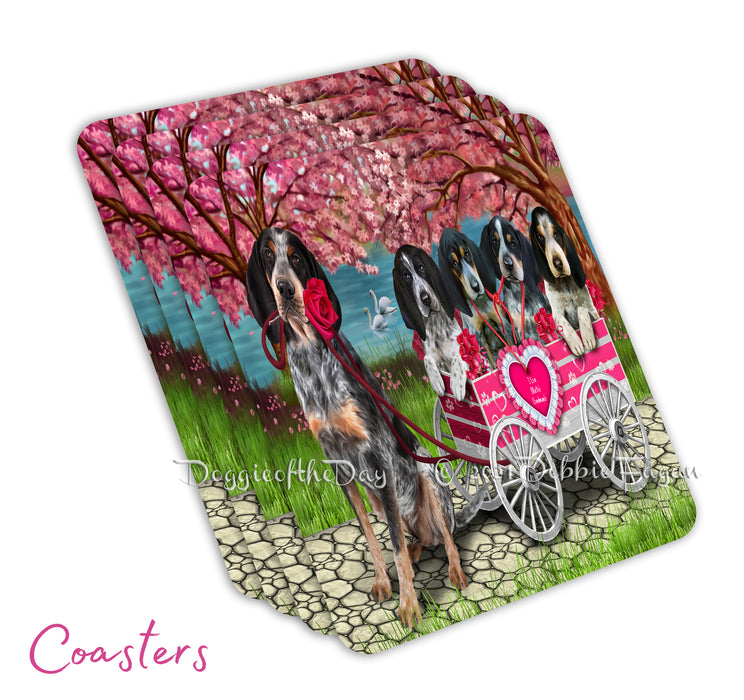 Mother's Day Gift Basket Bluetick Coonhound Dogs Blanket, Pillow, Coasters, Magnet, Coffee Mug and Ornament