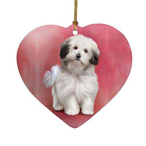 Bolognese Dog Heart Christmas Ornament