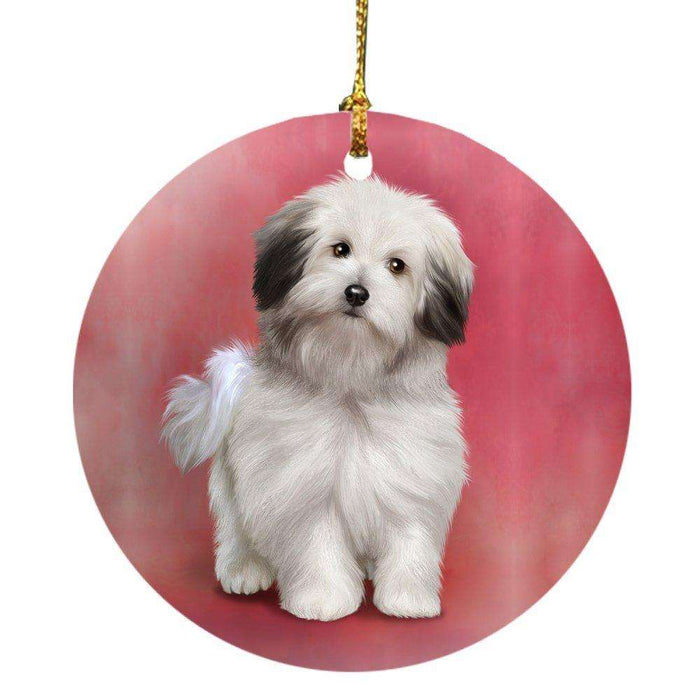 Bolognese Dog Round Christmas Ornament