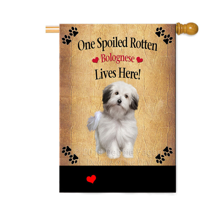 Personalized Spoiled Rotten Bolognese Dog Custom House Flag FLG-DOTD-A63189