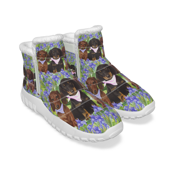 Iris Purple Truck Dachshund Dogs Snow Boots