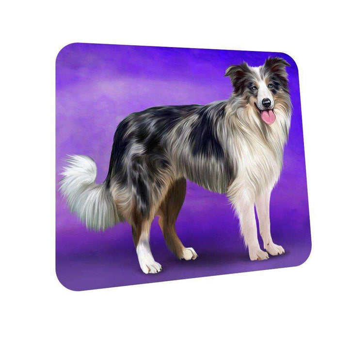 Border Collie Blue Merle Dog Coasters Set of 4