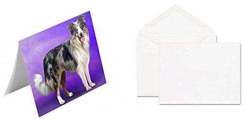 Border Collie Blue Merle Dog Handmade Artwork Assorted Pets Greeting Cards and Note Cards with Envelopes for All Occasions and Holiday Seasons (20)