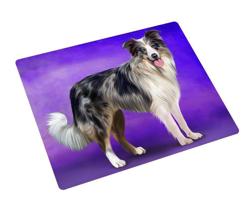 Border Collie Blue Merle Dog Tempered Cutting Board