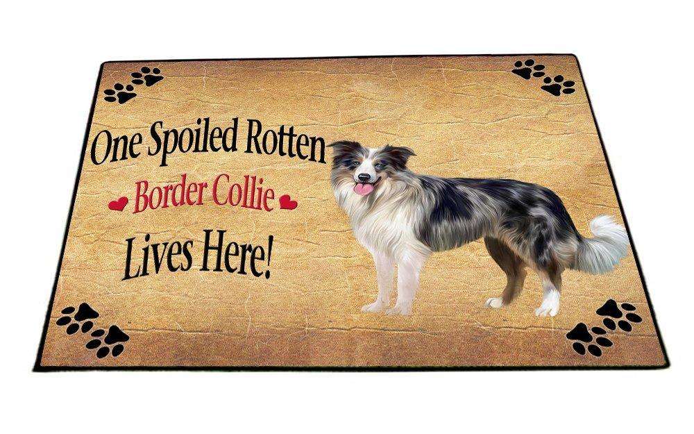 Border Collie Blue Merle Spoiled Rotten Dog Indoor/Outdoor Floormat