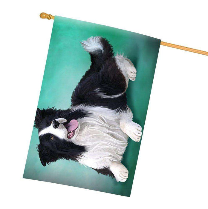 Border Collie Dog All Weather House Flag