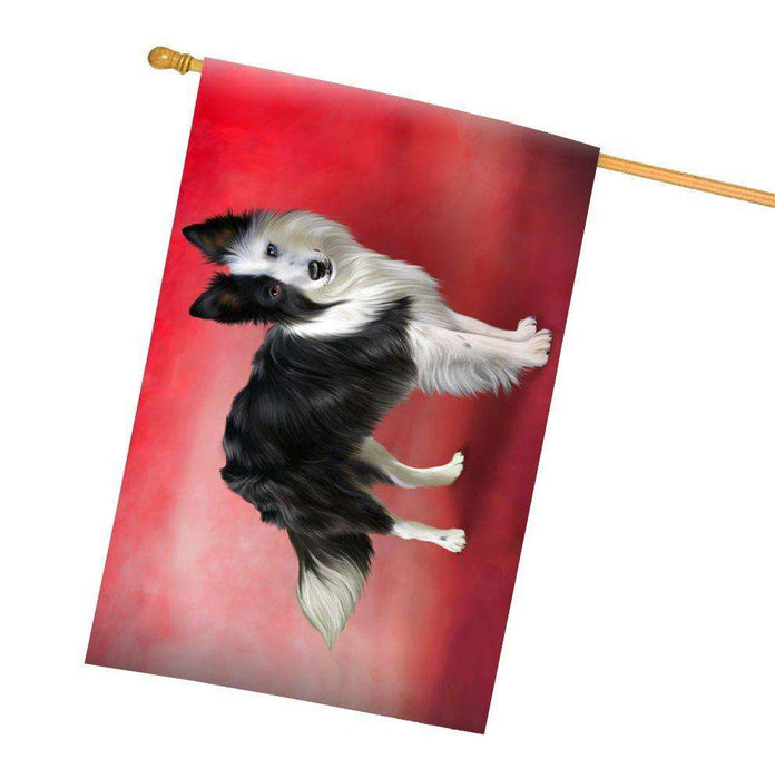 Border Collie Dog All Weather House Flag