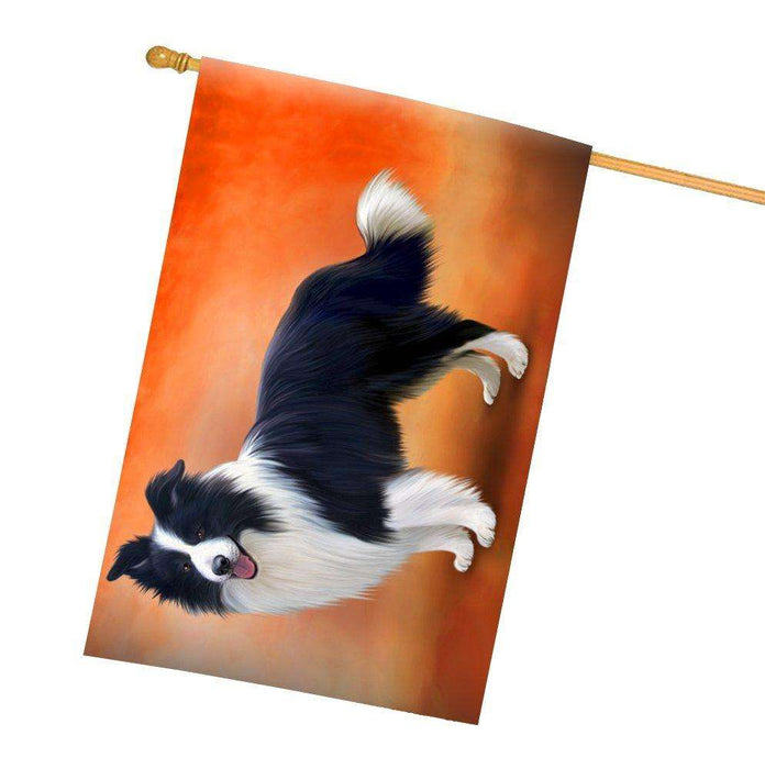 Border Collie Dog All Weather House Flag