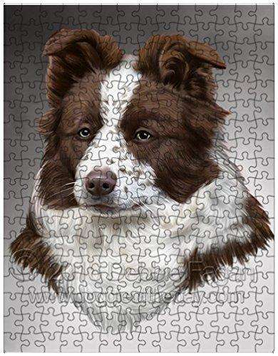 Border Collie Dog Art Portrait Print 300 Pc. Puzzle with Photo Tin