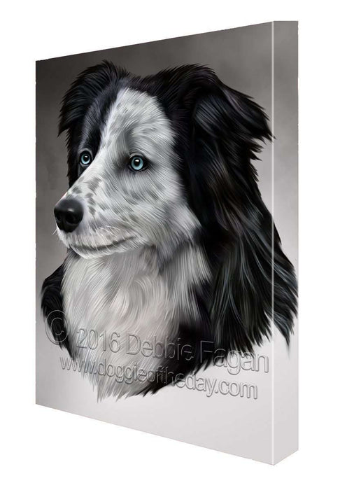 Border Collie Dog Art Portrait Print Canvas