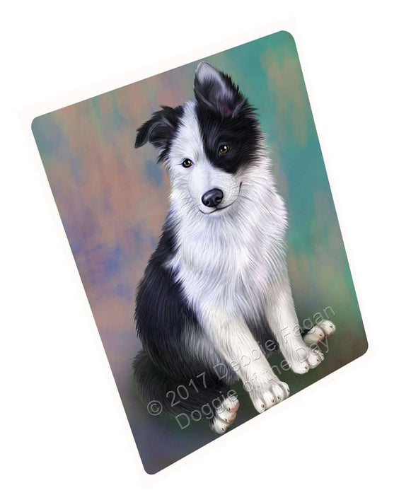 Border Collie Dog Art Portrait Print Woven Throw Sherpa Plush Fleece Blanket