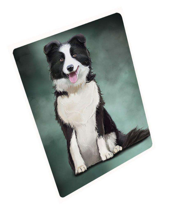 Border Collie Dog Art Portrait Print Woven Throw Sherpa Plush Fleece Blanket