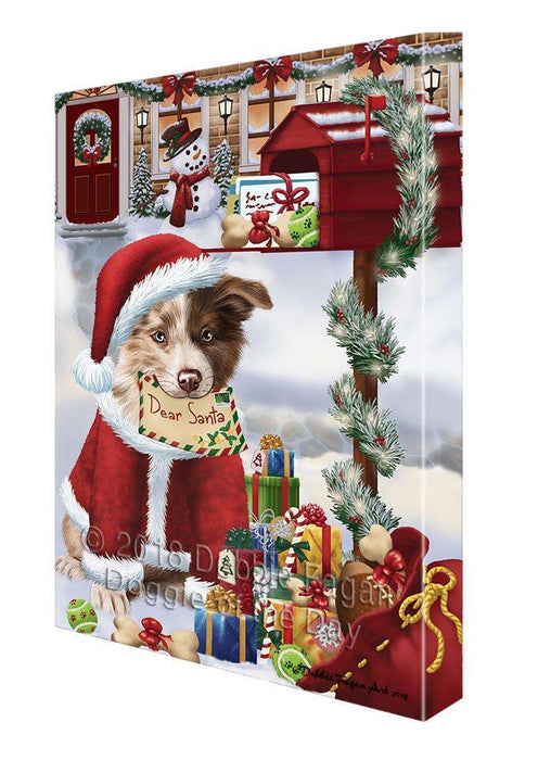 Border Collie Dog Dear Santa Letter Christmas Holiday Mailbox Canvas Print Wall Art Décor CVS102698