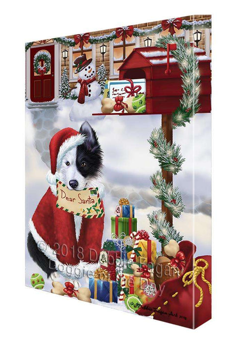 Border Collie Dog Dear Santa Letter Christmas Holiday Mailbox Canvas Print Wall Art Décor CVS102707