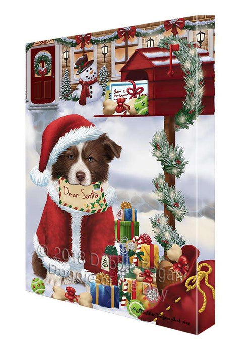 Border Collie Dog Dear Santa Letter Christmas Holiday Mailbox Canvas Print Wall Art Décor CVS102716