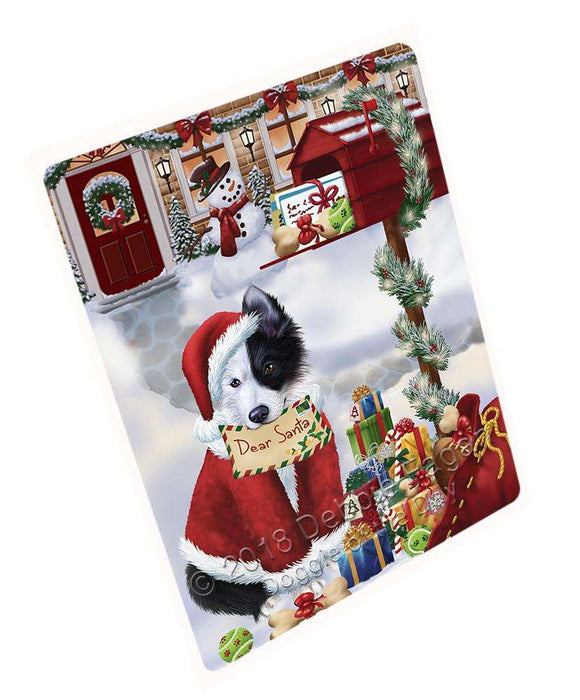 Border Collie Dog Dear Santa Letter Christmas Holiday Mailbox Cutting Board C66063