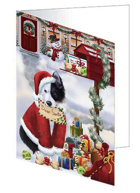 Border Collie Dog Dear Santa Letter Christmas Holiday Mailbox Handmade Artwork Assorted Pets Greeting Cards and Note Cards with Envelopes for All Occasions and Holiday Seasons GCD65648