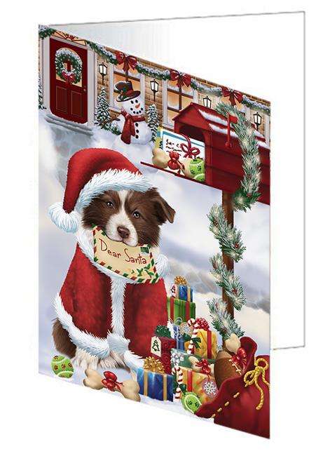 Border Collie Dog Dear Santa Letter Christmas Holiday Mailbox Handmade Artwork Assorted Pets Greeting Cards and Note Cards with Envelopes for All Occasions and Holiday Seasons GCD65651