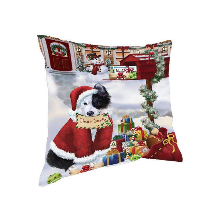 Border Collie Dog Dear Santa Letter Christmas Holiday Mailbox Pillow PIL72116