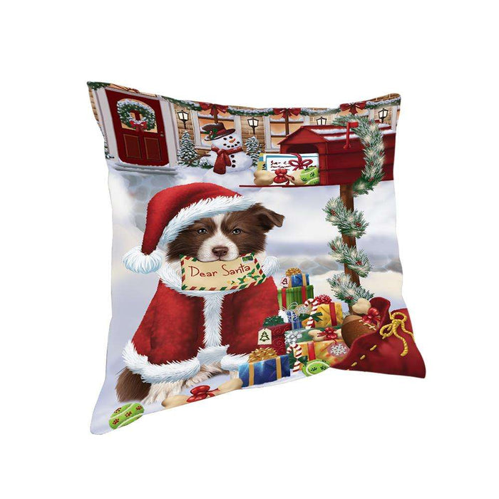 Border Collie Dog Dear Santa Letter Christmas Holiday Mailbox Pillow PIL72120