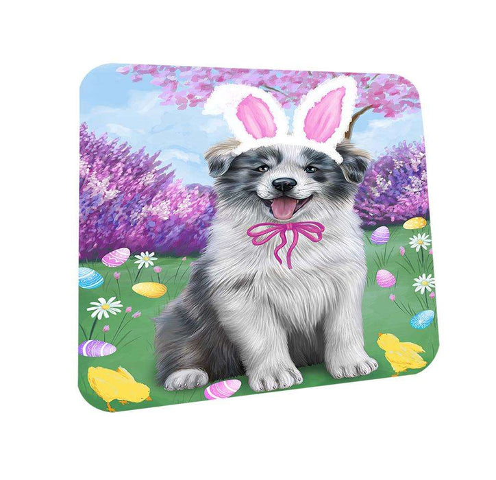 Border Collie Dog Easter Holiday Coasters Set of 4 CST49018