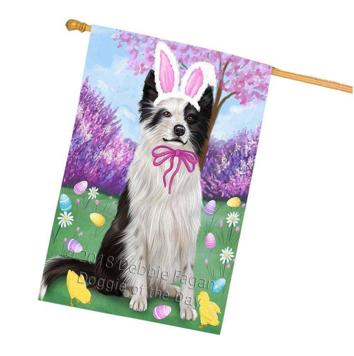 Border Collie Dog Easter Holiday House Flag FLG49019
