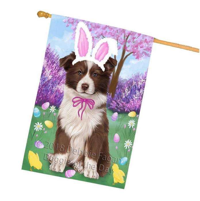 Border Collie Dog Easter Holiday House Flag FLG49021