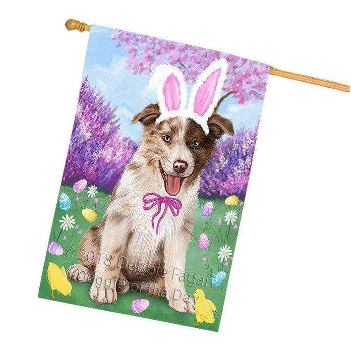 Border Collie Dog Easter Holiday House Flag FLG49023