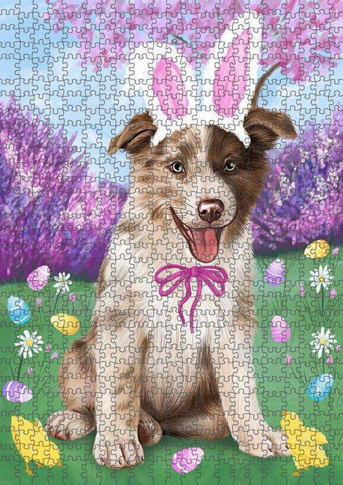 Border Collie Dog Easter Holiday Puzzle with Photo Tin PUZL50217