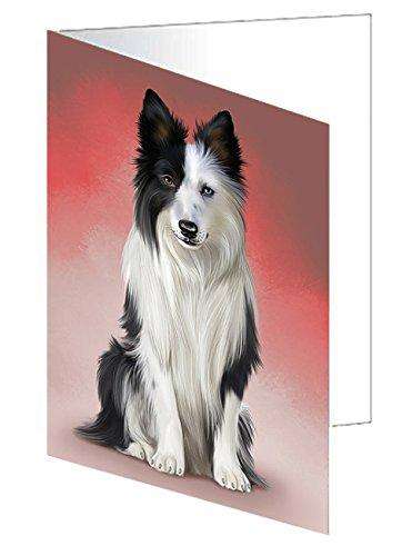 Border Collie Dog Handmade Artwork Assorted Pets Greeting Cards and Note Cards with Envelopes for All Occasions and Holiday Seasons GCD48854