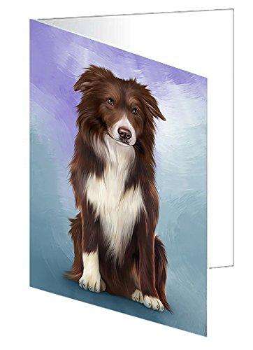 Border Collie Dog Handmade Artwork Assorted Pets Greeting Cards and Note Cards with Envelopes for All Occasions and Holiday Seasons GCD48857
