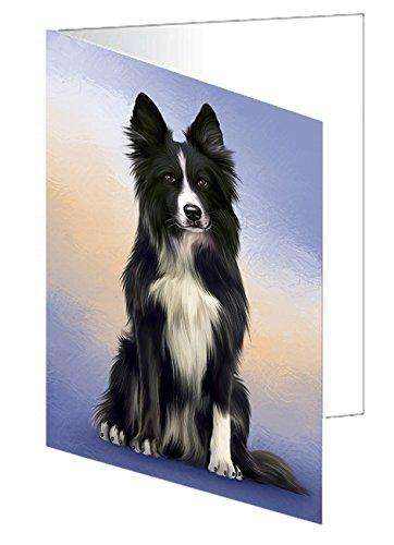 Border Collie Dog Handmade Artwork Assorted Pets Greeting Cards and Note Cards with Envelopes for All Occasions and Holiday Seasons GCD48860