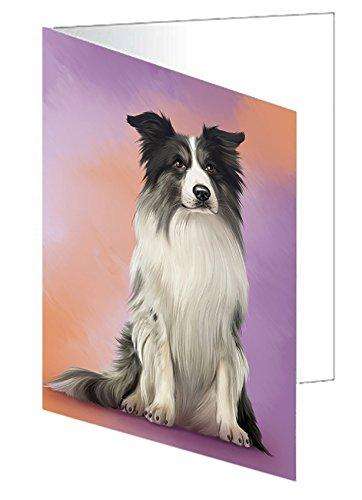 Border Collie Dog Handmade Artwork Assorted Pets Greeting Cards and Note Cards with Envelopes for All Occasions and Holiday Seasons GCD48863
