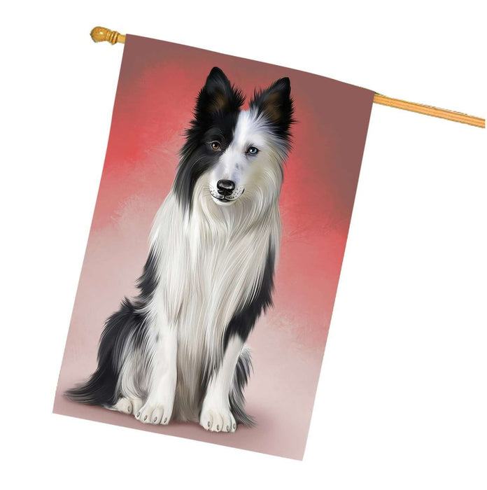 Border Collie Dog House Flag FLG48239