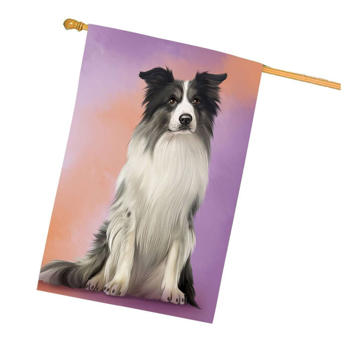 Border Collie Dog House Flag FLG48242