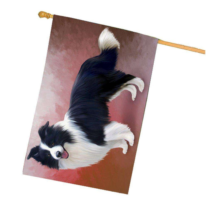 Border Collie Dog House Flag