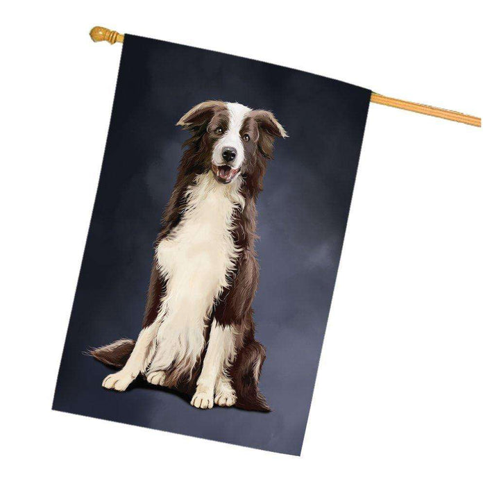 Border Collie Dog House Flag