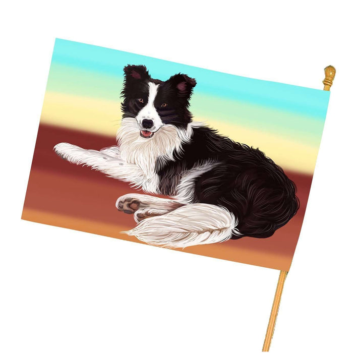 Border Collie Dog House Flag