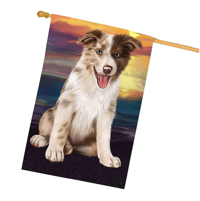 Border Collie Dog House Flag