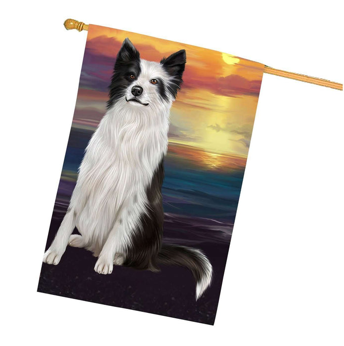 Border Collie Dog House Flag