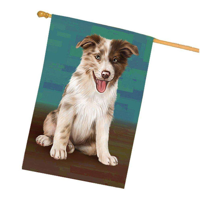 Border Collie Dog House Flag