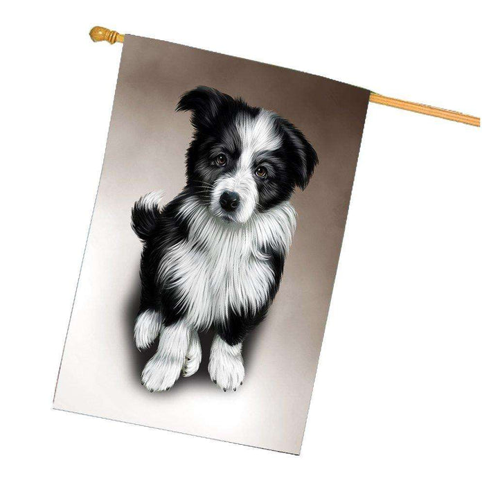 Border Collie Dog House Flag