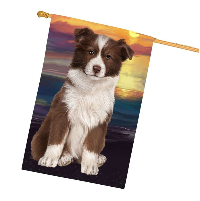 Border Collie Dog House Flag