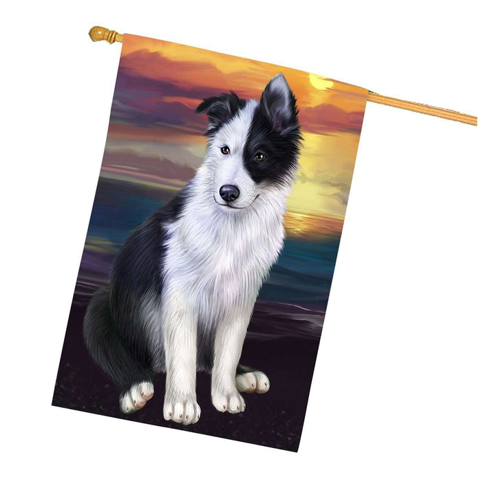 Border Collie Dog House Flag