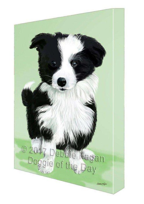 Border Collie Dog Painting Printed on Canvas Wall Art Signed