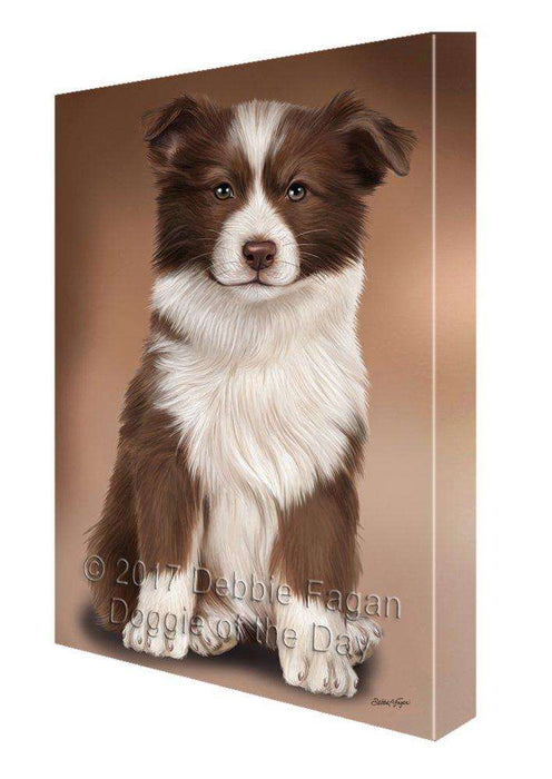 Border Collie Dog Painting Printed on Canvas Wall Art Signed